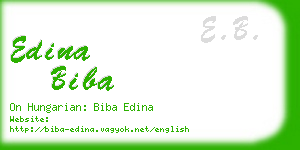 edina biba business card